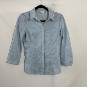 New York & Company Women’s Striped Button Down Top
